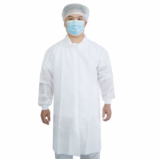 Disposable Nonwoven PP Lab Coat with Pockets