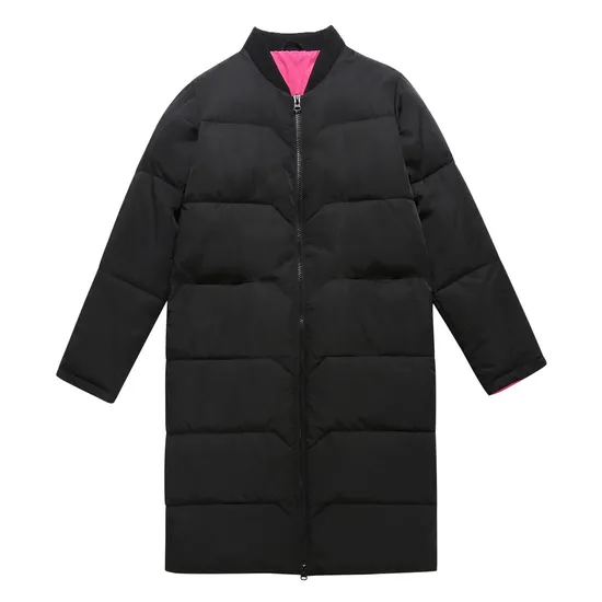 Custom Black Winter Warm Waterproof Thick Loose Long Women′ S Down Coats 
