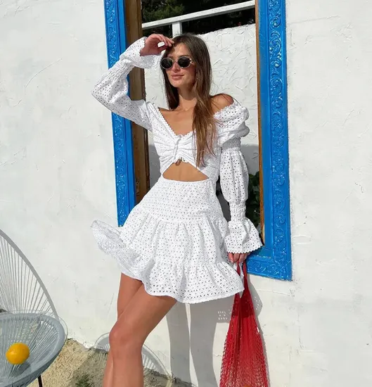 Spring Career Shirt Dresses Women Short Casual Simple Long Sleeve Solid Ruffle Dress 