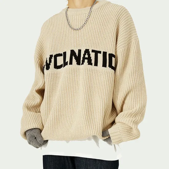 China Clothing Factories Korean Style Jacquard Long Sleeve Women Cardigan Knit Sweater 