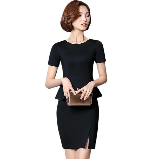 Professional Female Dress Front Desk Slim Summer Short