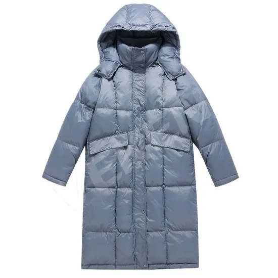 Custom Logo Women Plus Winter Warm Long Thick Down Coat 