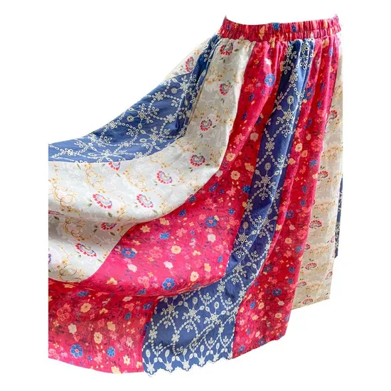 Lady Skirt Cotton Linen Silk Long Skirt Women Dressings Stylish Designer′s Skirt 