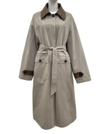 Factory Customization Thickened Long Coat for Women Autumn Winter PU Collar Quilted Windbreaker 