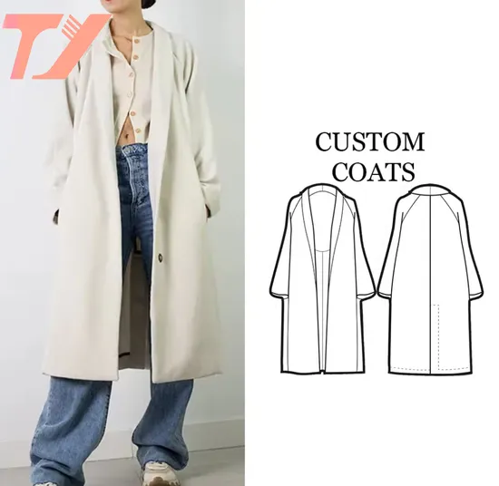 Fall and Winter Ladies Double Cotton Solid Turn Down Collar Long for Women Jackets Woman′s Coats 