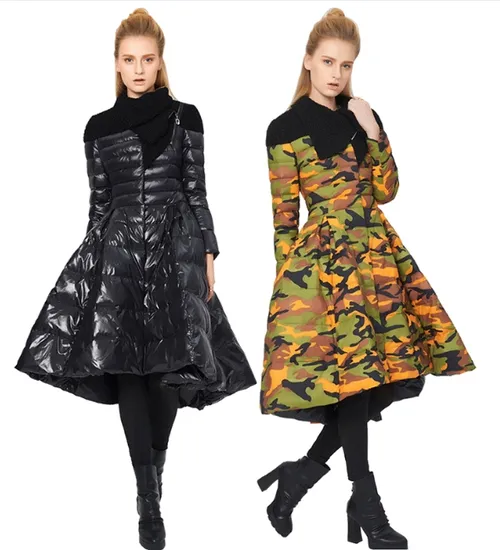 Luxury Winter Women Jacket Outdoor Down Jackets Waist Hooded Style Coat 